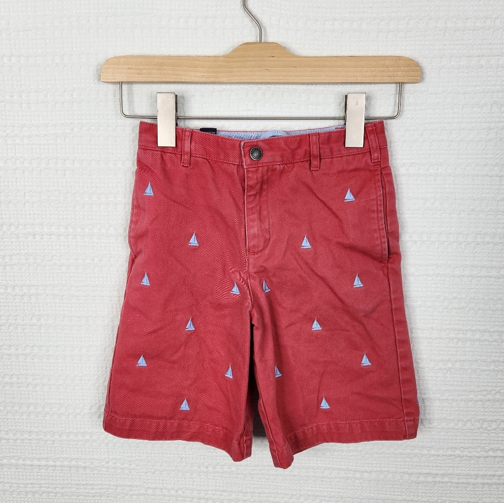 Lands End Embroidered Nantucket Red Shorts